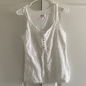 H&M women’s white lace tank size S